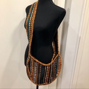 Free with bundle!! Wool Crossbody Bag. Sequin and embroidery detail.